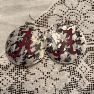 Red and Black Patterned Earrings
